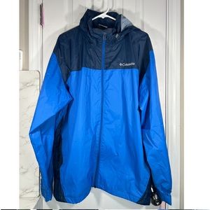 Columbia Sportswear Blue Hooded
Windbreaker Lightweight Jacket